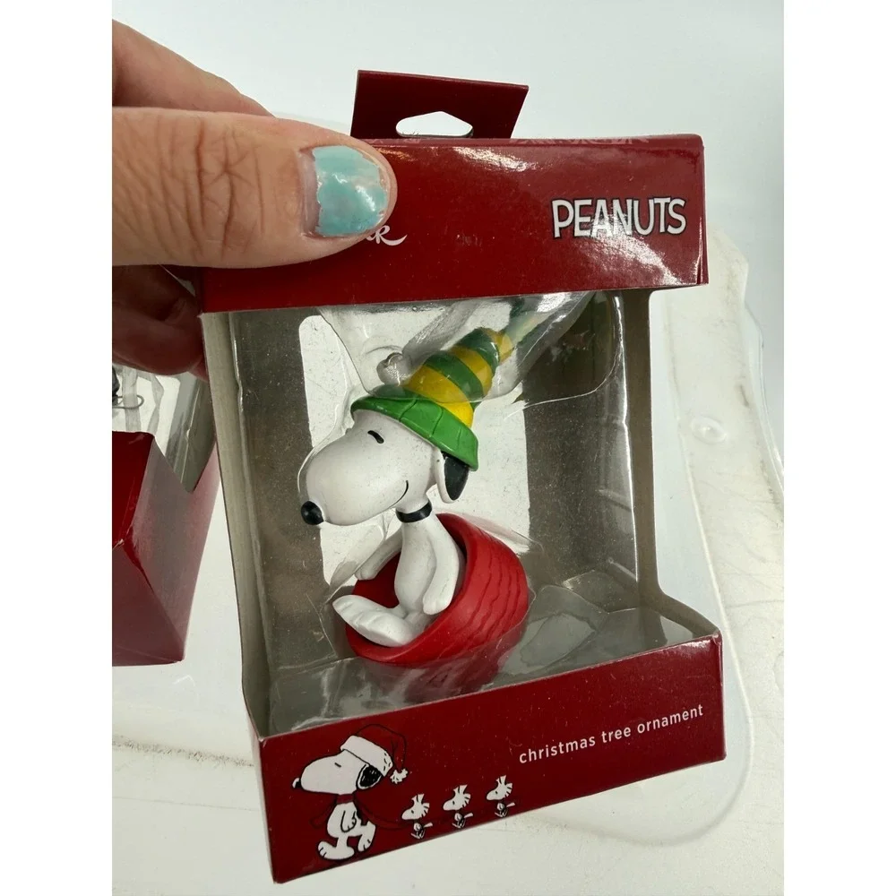 Hallmark Peanuts Christmas Ornament Lot of 3 Linus Woodstock Snoopy Boxed